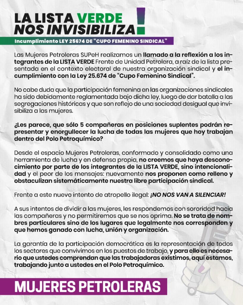Comunicado trabajadoras SUPeH Ensenada