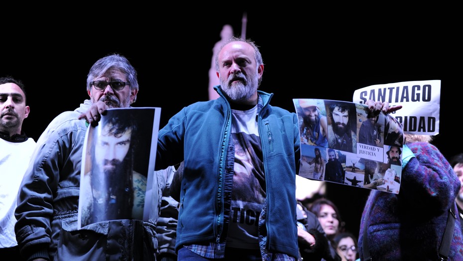 Sergio Maldonado en una de las marchas por justicia por Santiago Maldonado. 
