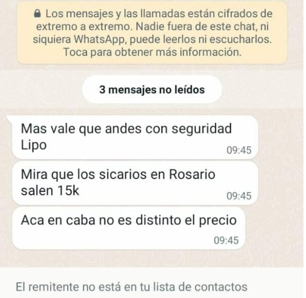 Daniel Lipovetzky recibió una serie de mensajes amenazantes.