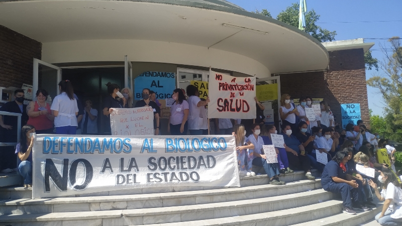 Una de las protestas de los trabajadores del Instituto Biológico. 