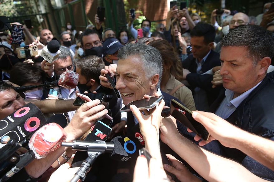Elecciones 2021. Macri voto en una escuela de Palermo. 