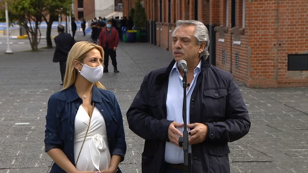 Elecciones 2021. Alberto Fernández votó esta mañana en Puerto Madero. 