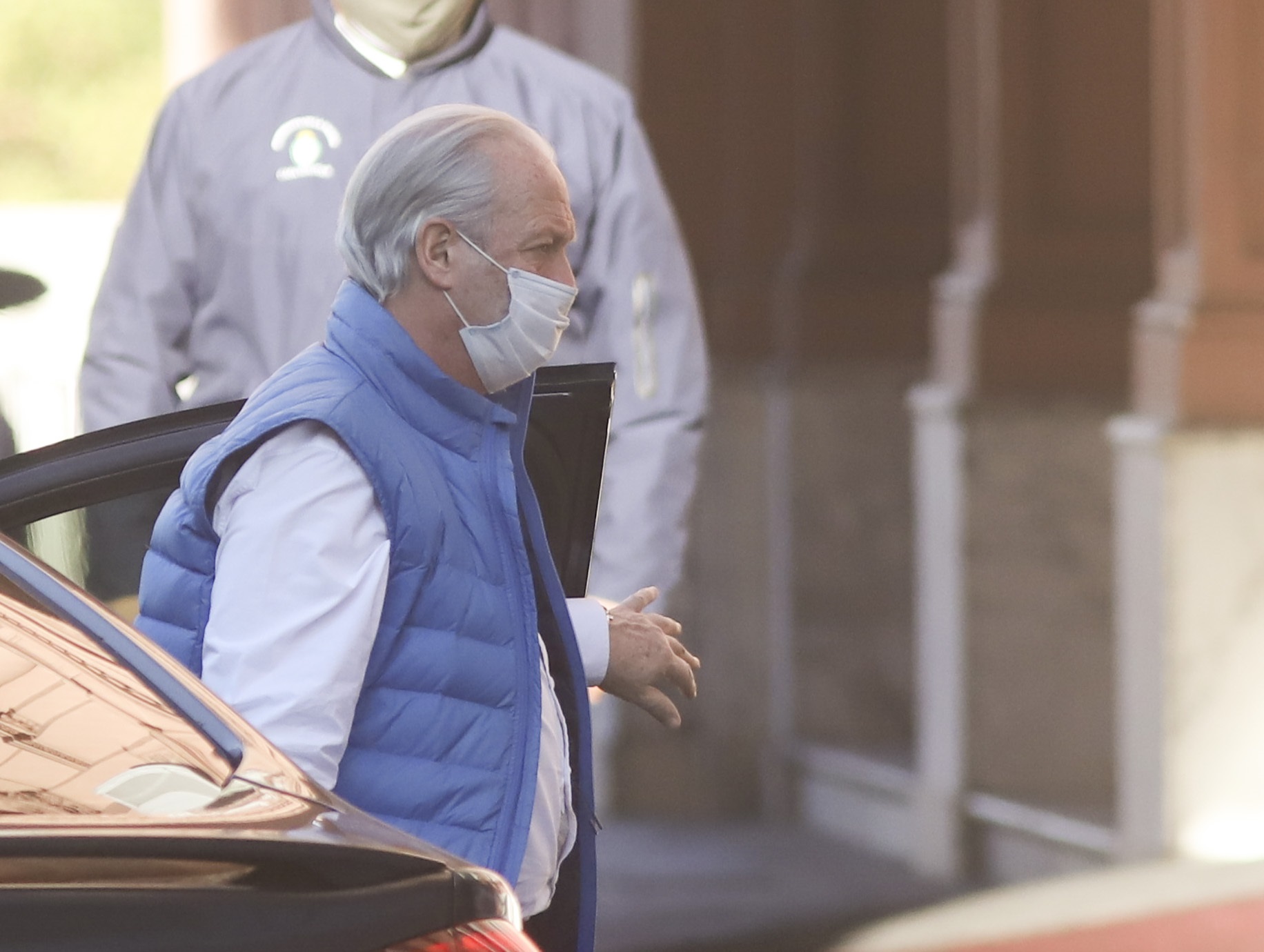 El secretario general de UPCN, Andres Rodriguez, llega a la Casa Rosada. 