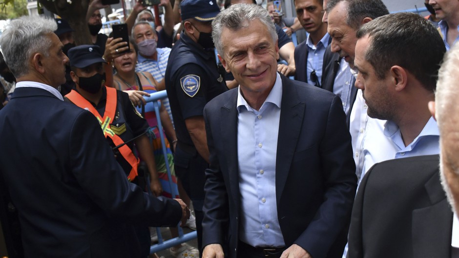 Macri en Dolores antes de presentarse ante el juez Martín Bava. 