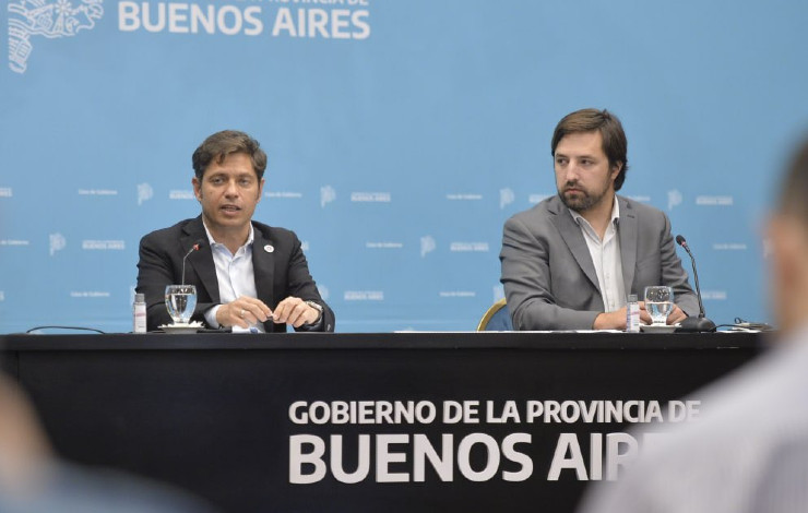 El gobernador de la provincia de Buenos Aires, Axel Kicillof, y el ministro de Salud, Nicolás Kreplak. 