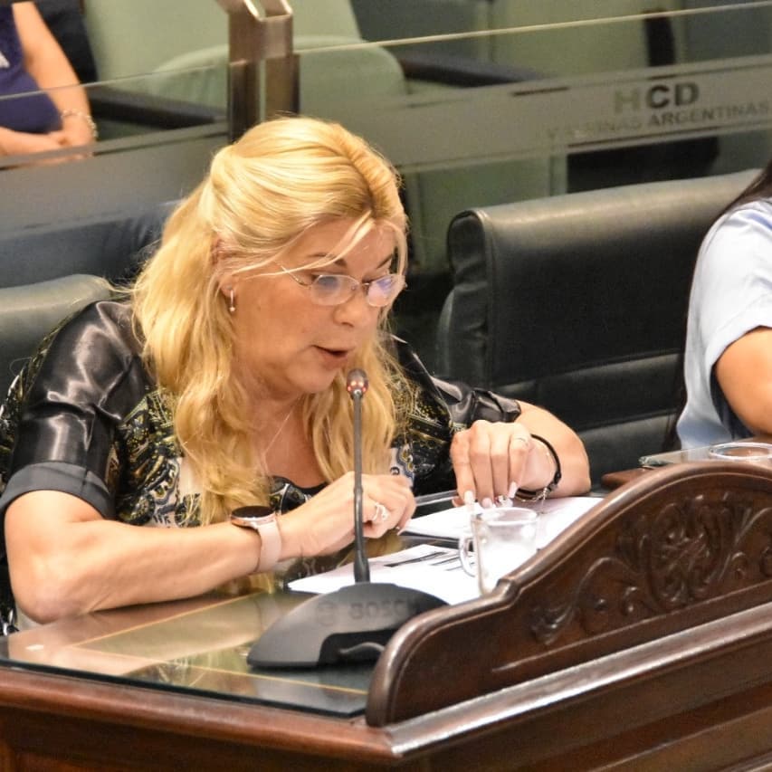 Carina Pavón durante la última sesión en el Concejo Deliberante de Malvinas Argentinas. 