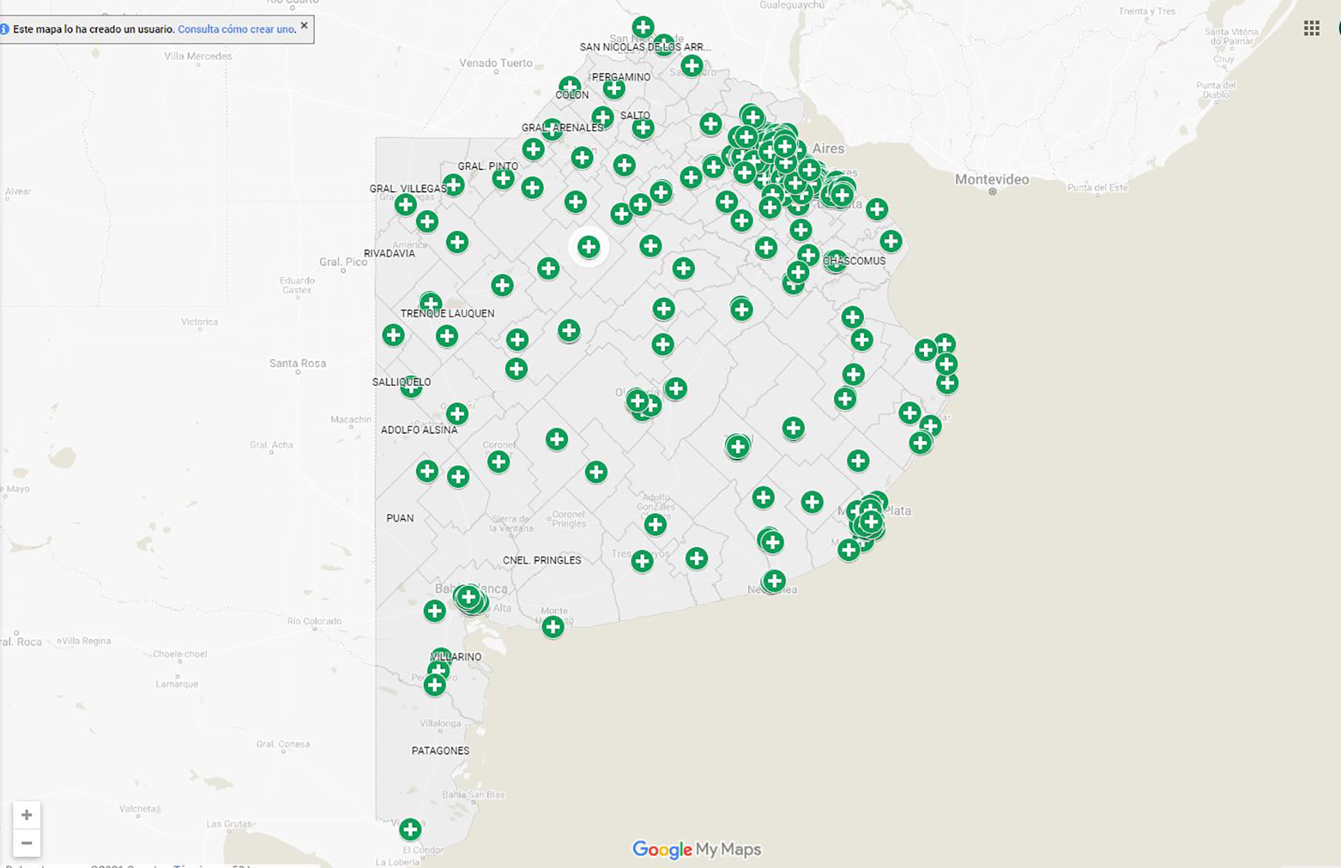 Mapa aborto legal en provincia de Buenos Aires