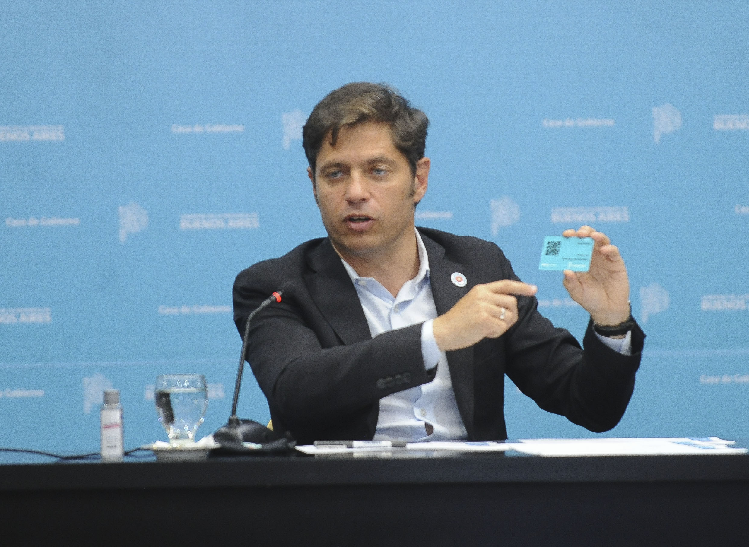 Kicillof al momento de presentar el pase sanitario en la provincia de Buenos Aires.
