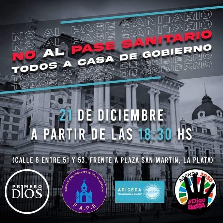 Los grupos antivacunas convocaron a marchar contra el pase sanitario