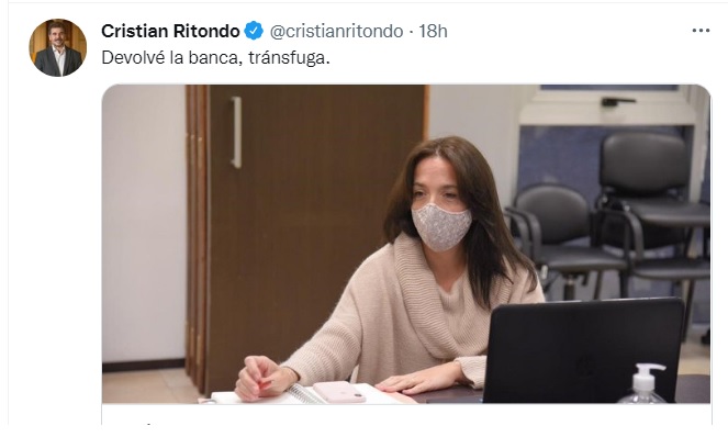 Cristian Ritondo fue uno de los que agravió a la diputada provincial Natalia Sánchez Jauregui. 