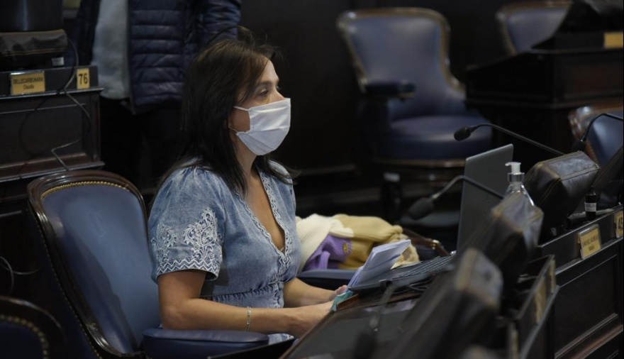 La diputada Natalia Sánchez Jauregui en el recinto de la Cámara baja bonaerense. 