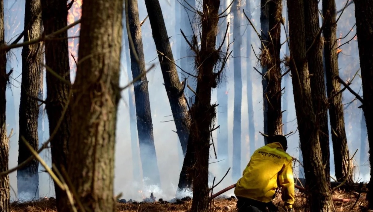 Postales del incendio en Miramar.