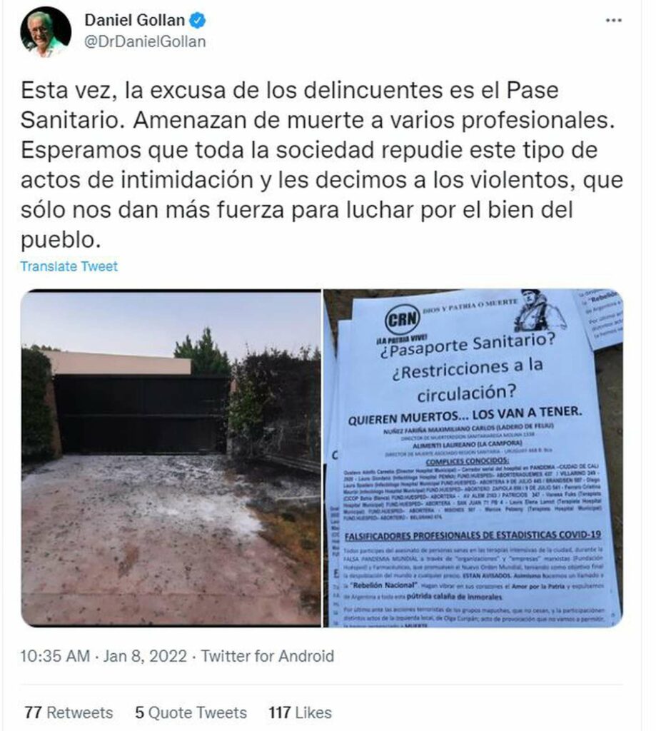  Atentado en Bahía Blanca. El mensaje de Daniel Gollan.