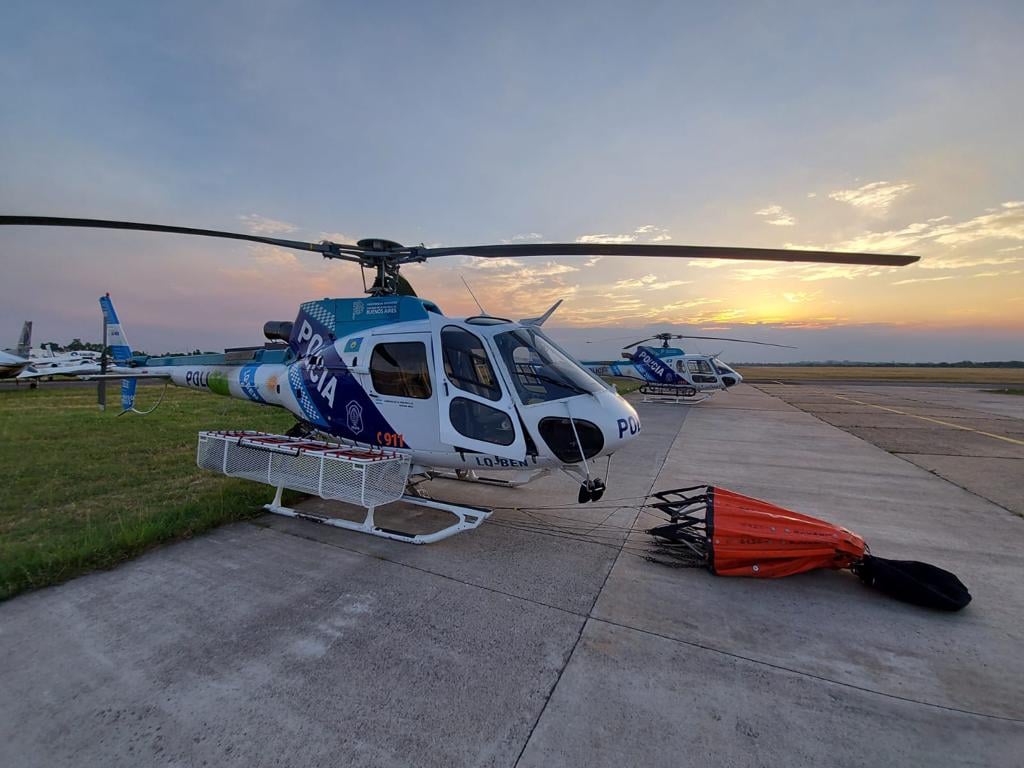 La provincia de Buenos Aires envió a Corrientes dos helicópteros A320 con helibalde y un helicóptero A320 para tareas de observación.