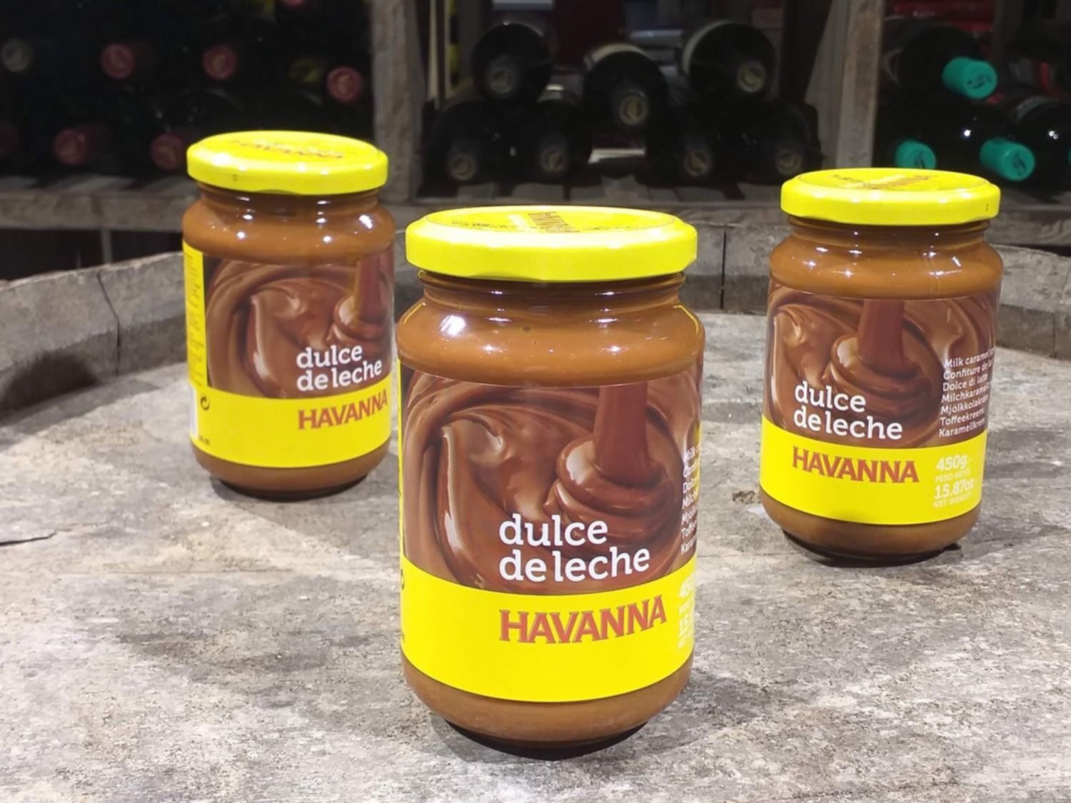 El producto falsificado se anuncia como Dulce de Leche Libre de Gluten marca Havanna. 
