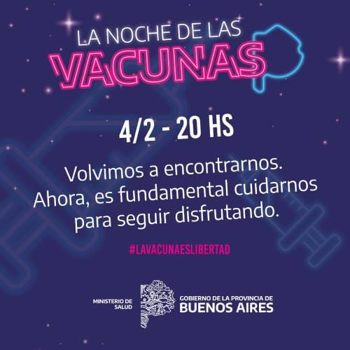 La noche de las vacunas, el 4 de febrero en toda la provincia.