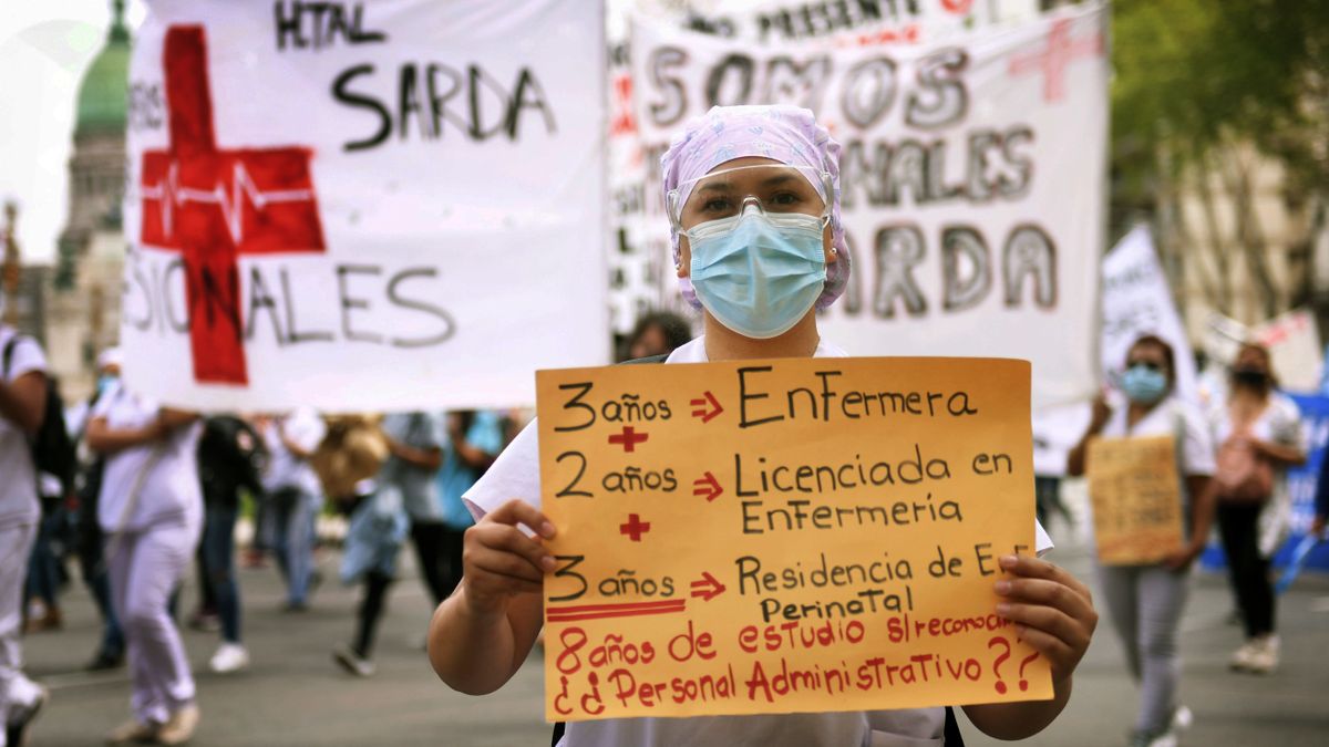 Los enfermeros piden a Larreta ser reconocidos como profesionales de la salud.