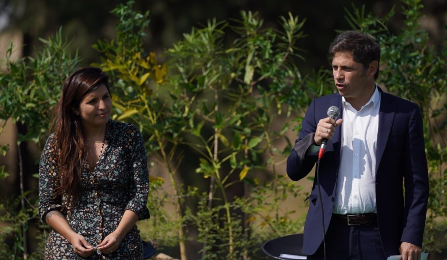 Kicillof y Vilar en la presentaciòin del Plan de Gestión del Ministerio de Ambiente. 