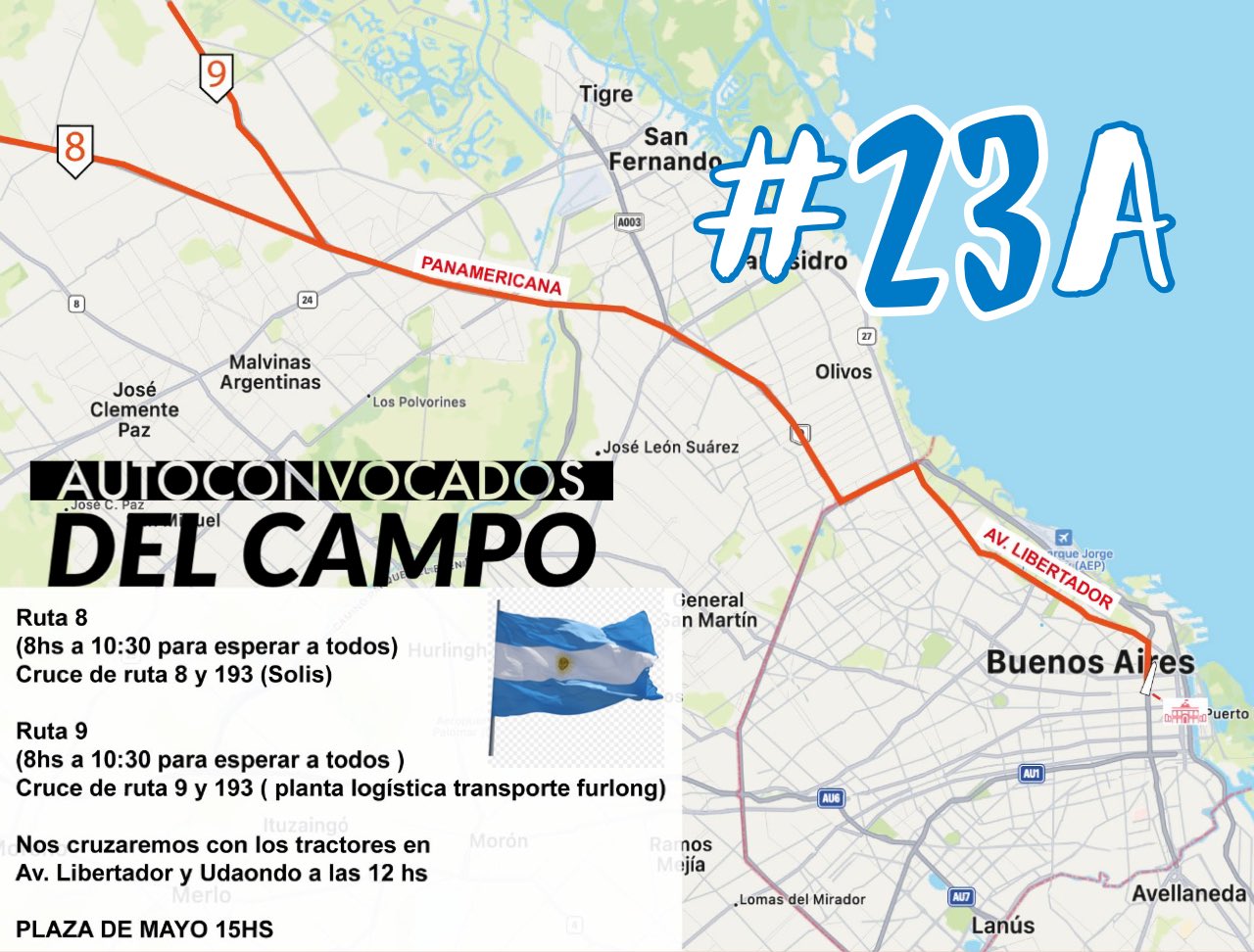 Así será el recorrido de la marcha del campo mañana a las 15 horas