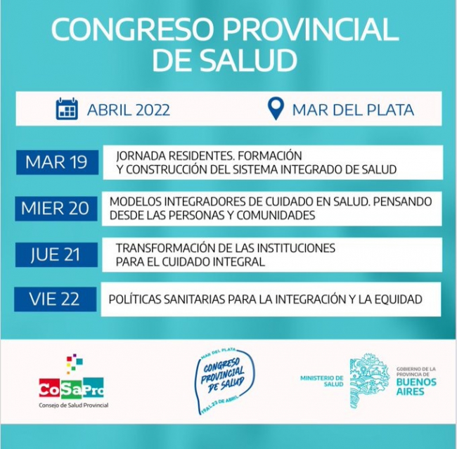 Durante el desarrollo del COSAPRO 2022 se tratarán los siguientes ejes temáticos en Mar del Plata.