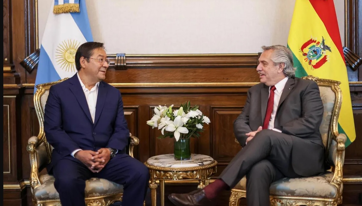 Alberto Fernández junto al Presidente de Bolivia Luis Arce