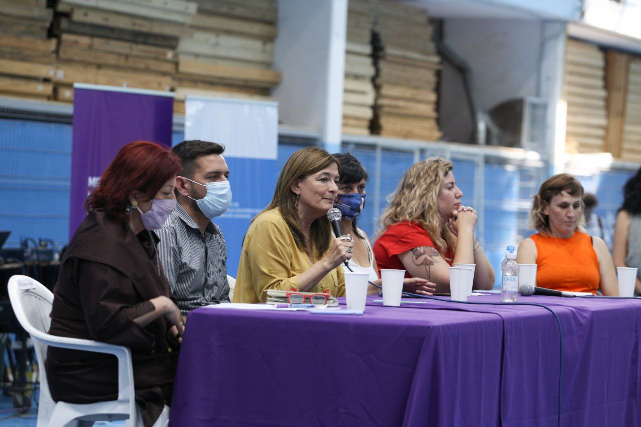 Estela Díaz, ministra de Mujeres de la provincia de Buenos Aires, en el cierre de la edición 2021 de Tramando Derechos.