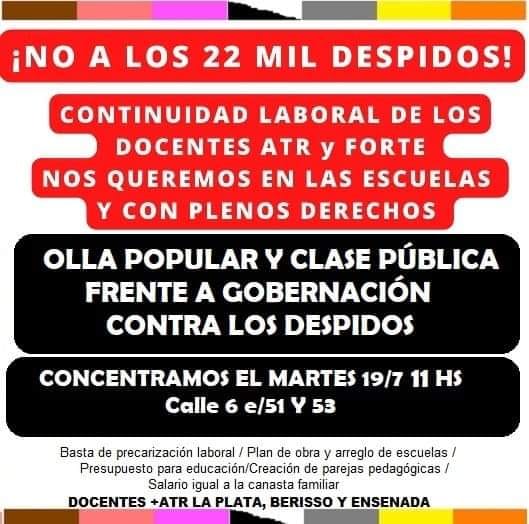 El reclamo de los docentes del programa ATR. 