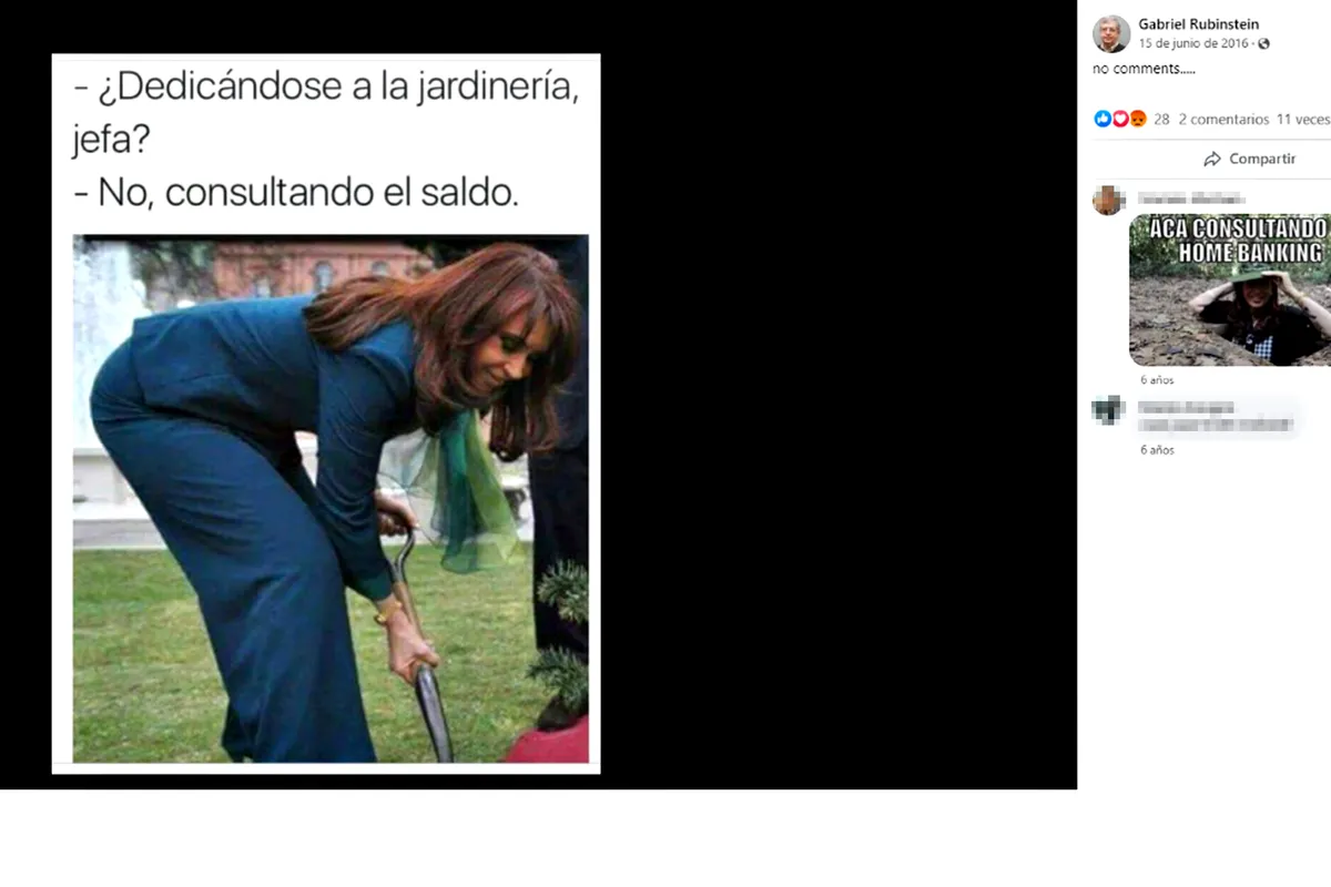 El economista Gabriel Rubinstein criticó en varias ocasiones a la vicepresidenta Cristina Kirchner en sus redes sociales.
