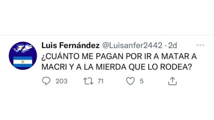 Pollicita requirió una serie de medidas de prueba para intentar establecer quienes administraban el usuario @Luisanfer2442.