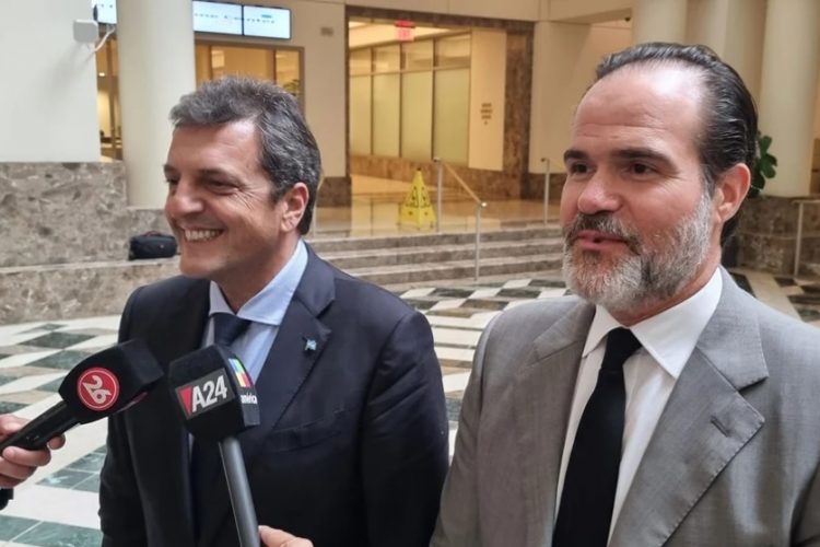 Sergio Massa y el presidente del Banco Interamericano de Desarrollo (BID), Mauricio Claver-Carone.