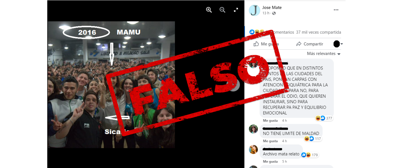 La fake news que "confundió" al militante con el agresor de Cristina Kirchner. 