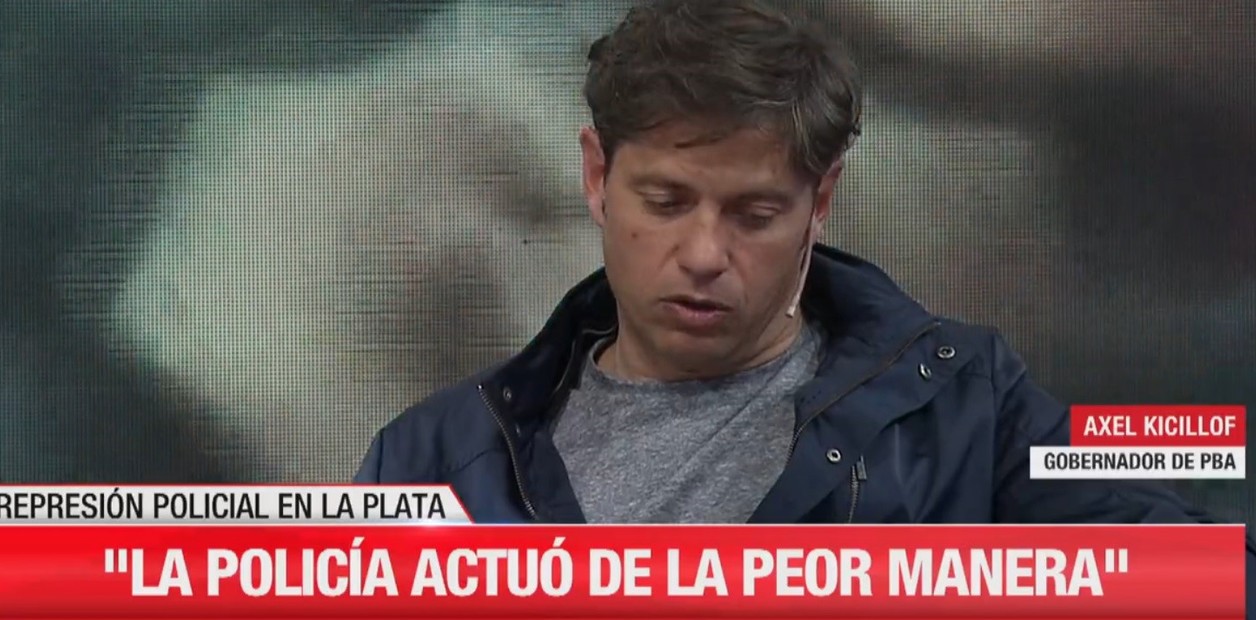 Kicillof ratificó a Berni tras la represión de la Policía Bonaerense en La Plata. 