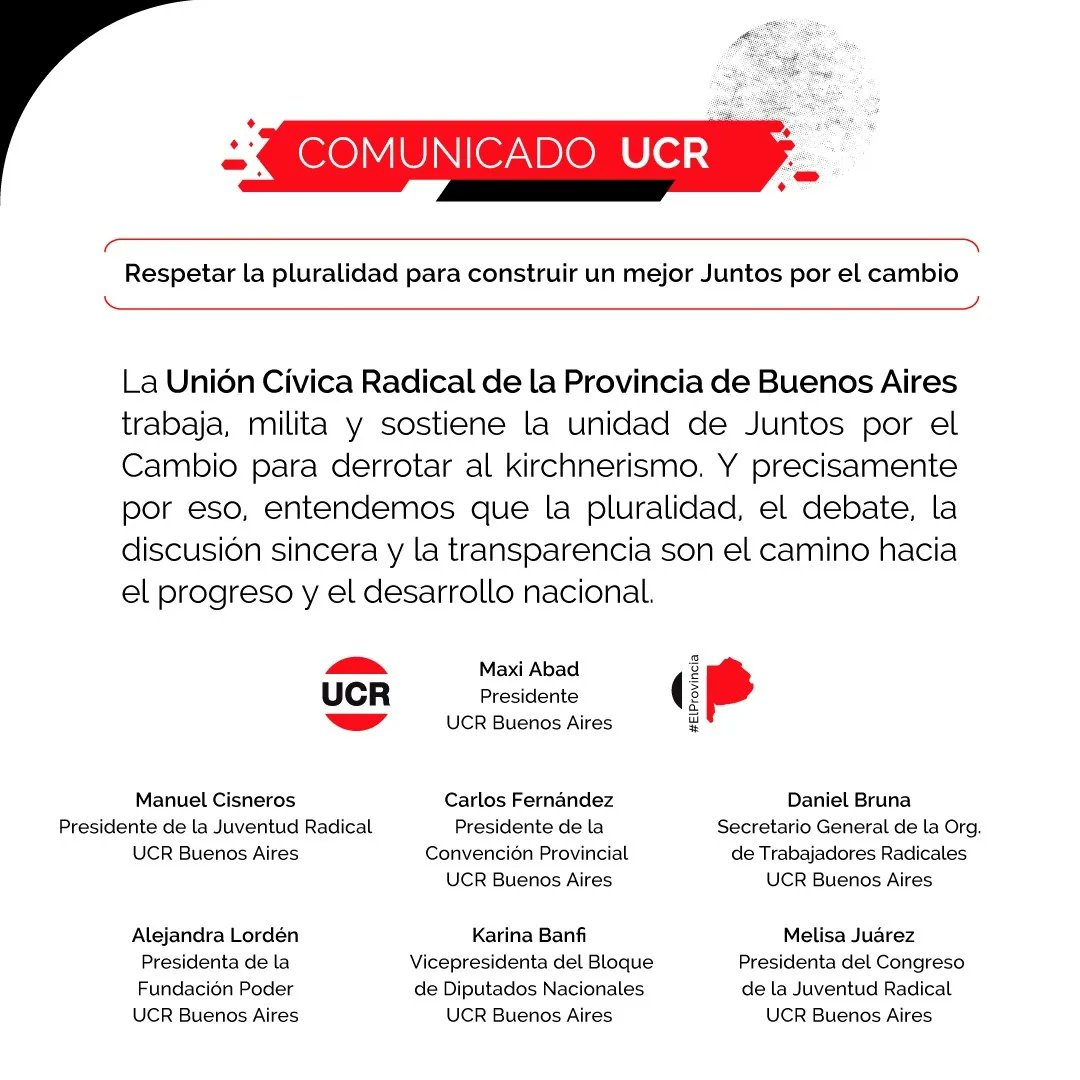 La UCR bonaerense pidió no ser complacientes ante las diferencias.