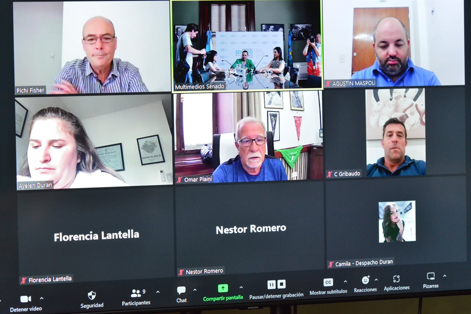 La reunión de la comisión de Transporte del Senado bonaerense que dictaminó el proyecto de observatorio vial.