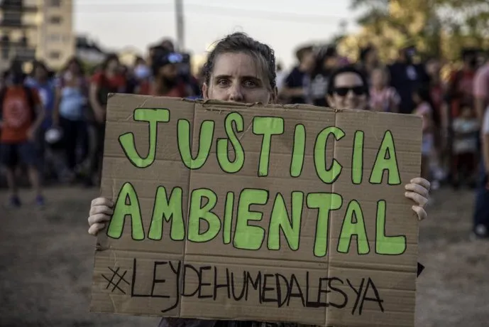 Ambientalistas reclaman el tratamiento de la Ley de Humedales en el Congreso de la Nación.