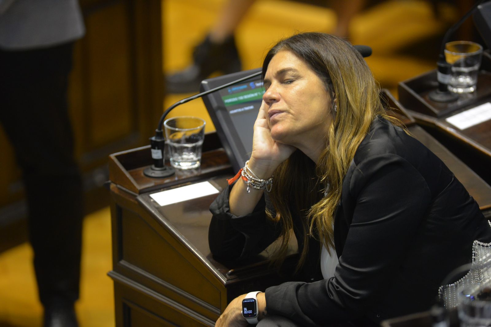 La diputada del PRO, Florencia Retamoso, casi se duerme una siesta en la sesión del Presupuesto de Kicillof.