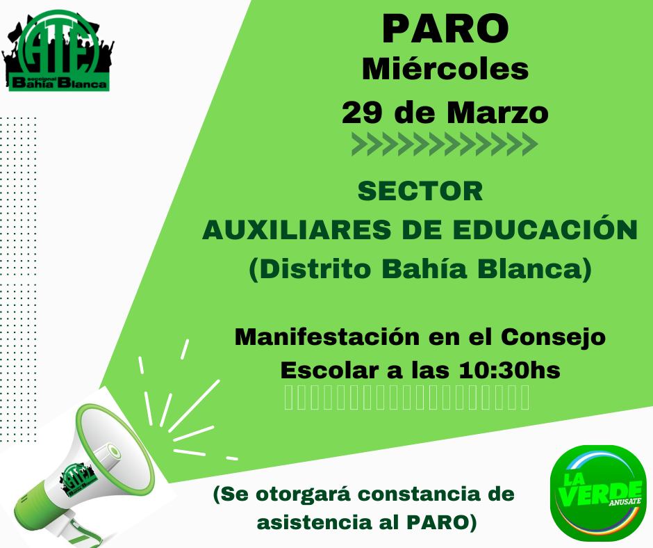 Escuelas de Bahía Blanca sin clases por paro de auxiliares