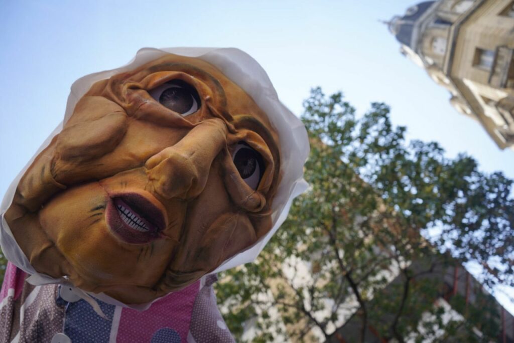 Las gigantografías que poblaron la marcha por el Día de la Memoria. 