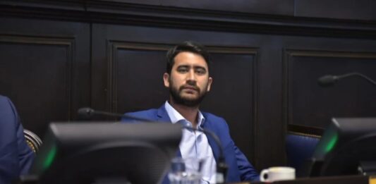 El diputado libertario, Nahuel Sotelo, defendió la portación de armas.