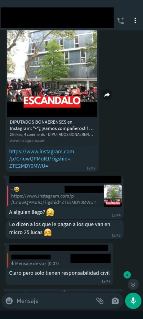 El grupo de Rappi estalló con la noticia de Diputados Bonaerenses. 