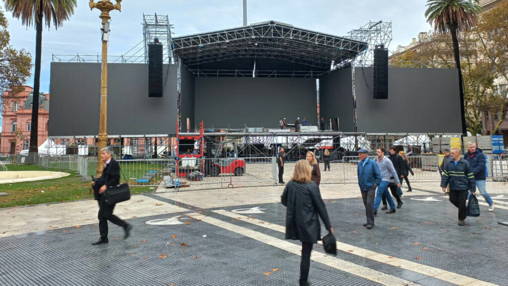 El escenario en donde Cristina Kirchner hablará el 25 de mayo ante la militancia peronista