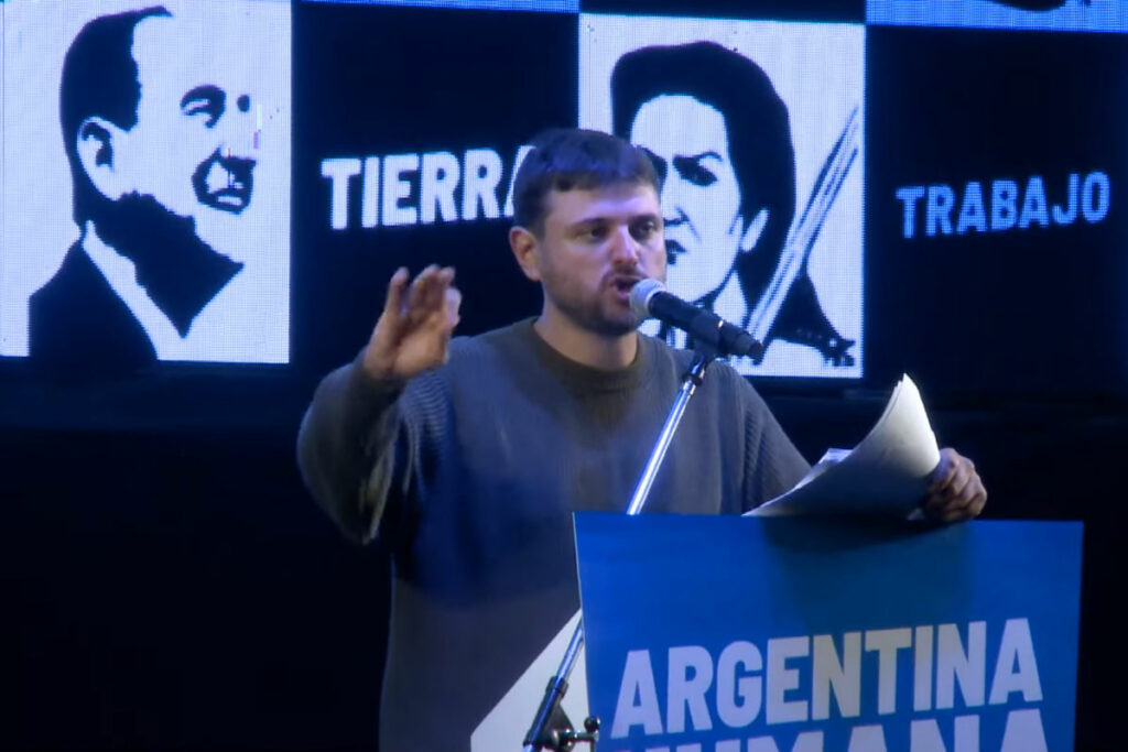 Durante la presentación de su candidatura, Grabois apuntó contra la ministra de Desarrollo Social, Victoria Tolosa Paz.