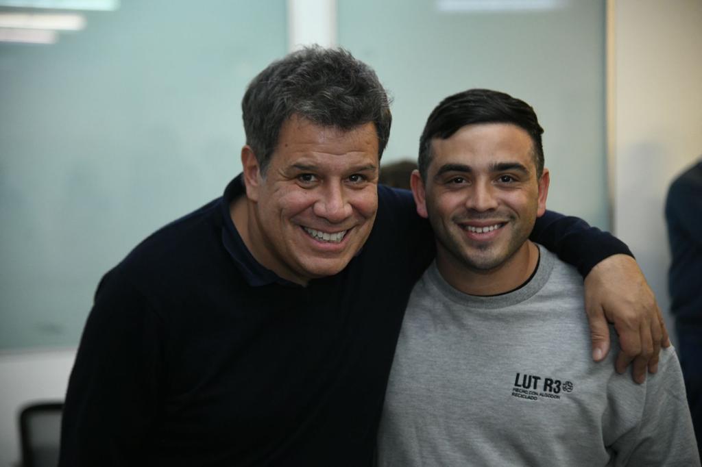 El diputado nacional Facundo Manes junto al precandidato a intendente de Berisso, Matías Nanni. 