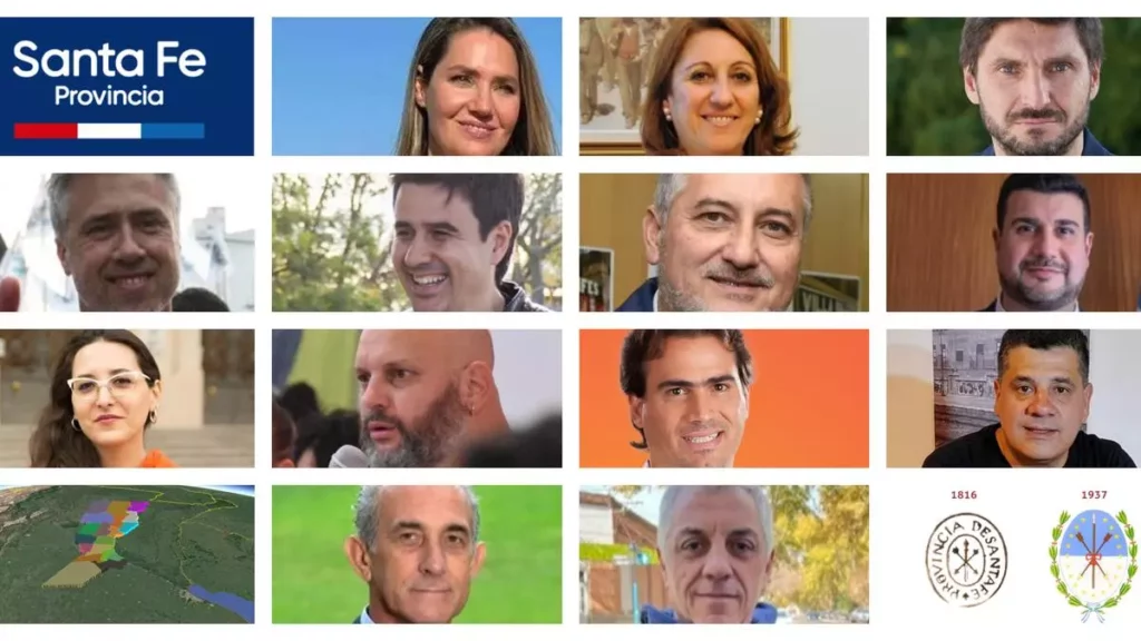 Los precandidatos a gobernador que pelean en las elecciones en Santa Fe. 