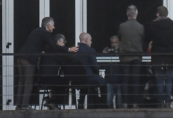 Mauricio Macri junto a Horacio Rodríguez Larreta, en una de las varias fotos que los líderes del PRO se sacaron en Palermo