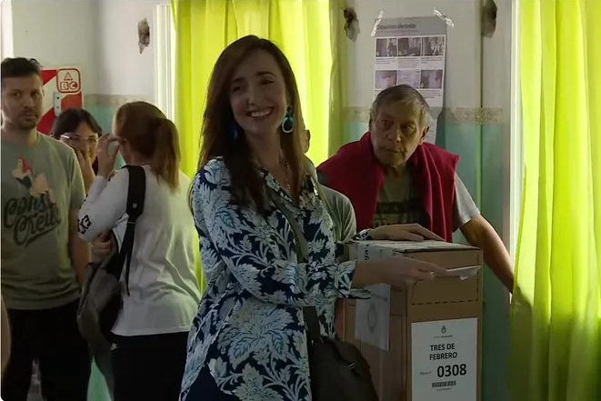 Villarruel, la candidata a vicepresidenta de Javier Milei, votó en Caseros.