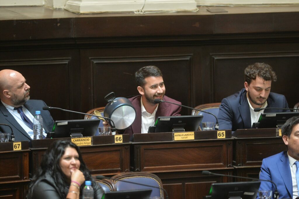 El presidente del bloque de diputados bonaerenses La Libertad Avanza, Nahuel Sotelo.