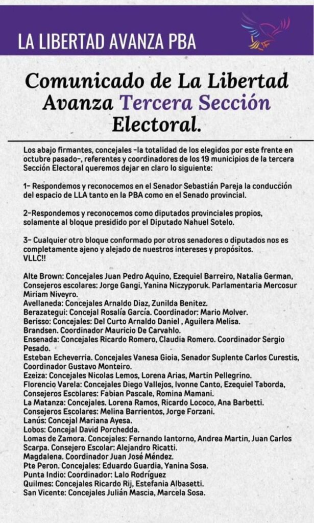 Legislatura bonaerense: fuerte respaldo de dirigentes de todas las secciones a los bloques libertarios oficiales.