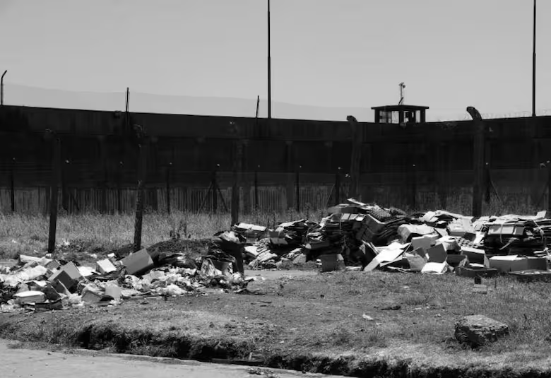 Restos rescatados del pabellón incendiado en el penal de Magdalena en 2005.