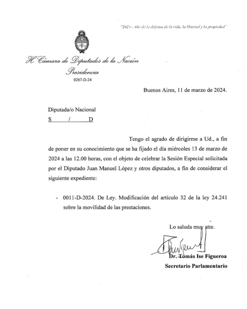 Congreso: Diputados llamó a una sesión especial para tratar la nueva fórmula jubilatoria